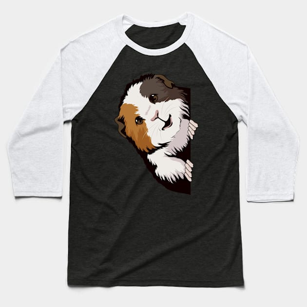 Guinea Pig Looking From The Side Cavy Baseball T-Shirt by TheTeeBee